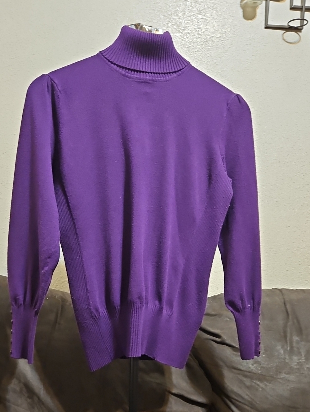 Apt. 9 Purple Ribbed Turtleneck Sweater